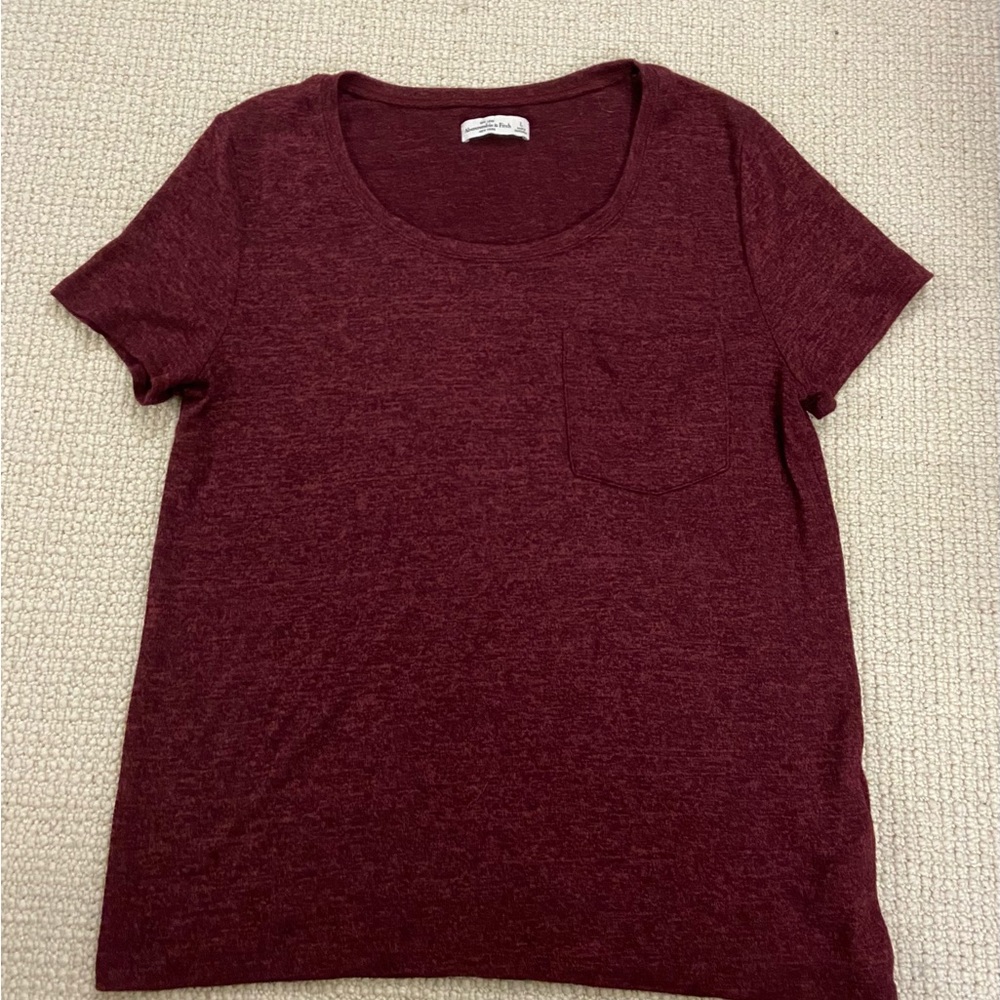 Abercrombie & Fitch Womens Top w/ Pocket Size Large Burgundy